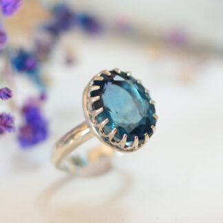 Magic blue-green fluorite ring